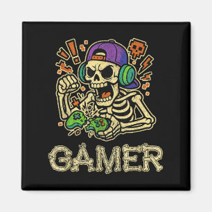 Imán Gracioso Gamer Skeleton Gamer Adolescentes Jóvenes