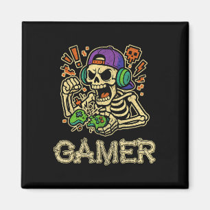 Imán Gracioso Gamer Skeleton Gamer Adolescentes Jóvenes