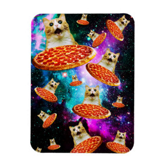 Imán Gracioso gatito de pizza espacial