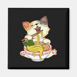 Imán Gracioso gato de Kamala Anime comiendo fideos de R