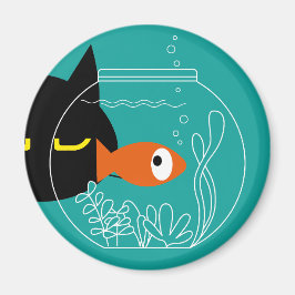 Imán Gracioso Gato Magnet - Pescador! Decoración De Nev