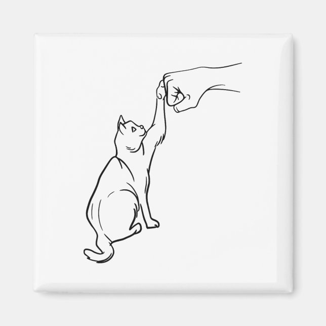 Imán Gracioso gato Mejor Amigo Fist Bump Cat Lover (Frente)