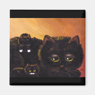Imán Gracioso Gato Negro Gatitos Creationarts