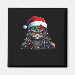 Imán Gracioso Gato Negro Merry Kissmy Xmas Luz Pajamas