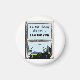 Imán Gracioso gato negro, soy la vista