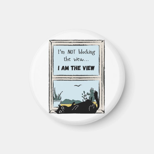 Imán Gracioso gato negro, soy la vista (Frente)