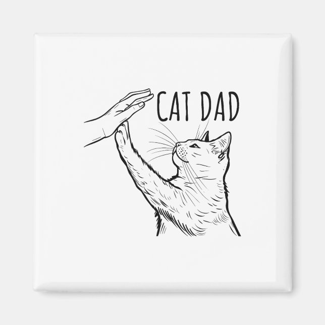 Imán Gracioso gato papá padre día mejor gato papá mano (Frente)