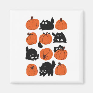 Imán Gracioso Gatos Retro Groovy Calabaza Halloween Tha