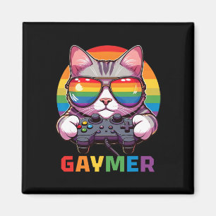 Imán Gracioso Gaymer Cat Gamer Lgbtq Orgullo Vídeo Arco