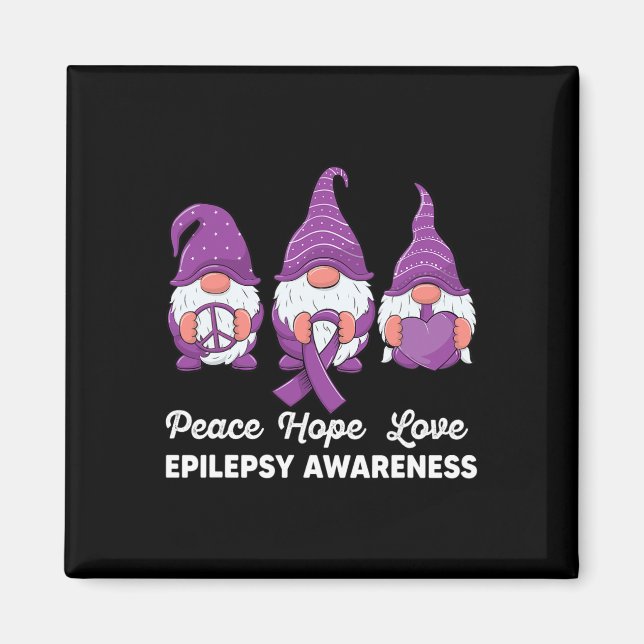 Imán Gracioso Gnomes Paz Esperanza Amor Epilepsia Aware (Frente)