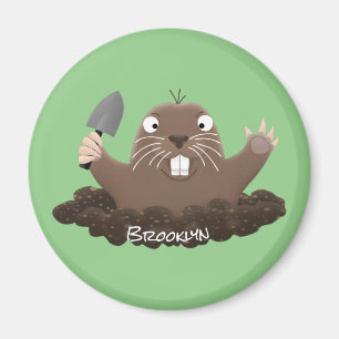 Imán Gracioso gopher digging personalizado ilustracion
