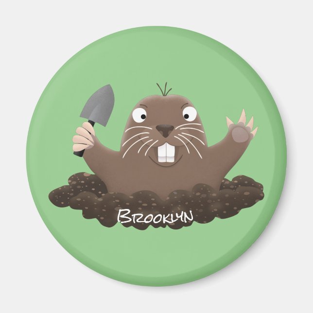 Imán Gracioso gopher digging personalizado ilustracion (Frente)