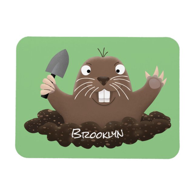 Imán Gracioso gopher digging personalizado ilustracion (Horizontal)