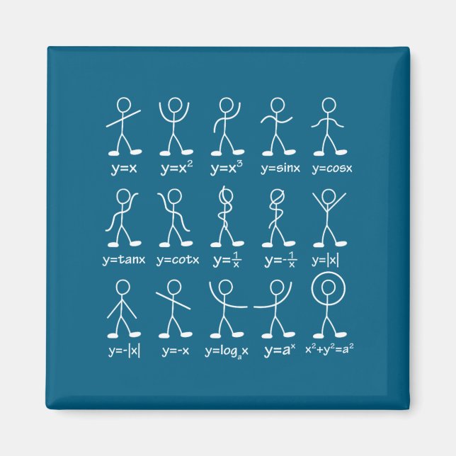 Imán Gracioso gráfico de matemáticas figuras de palitos (Frente)