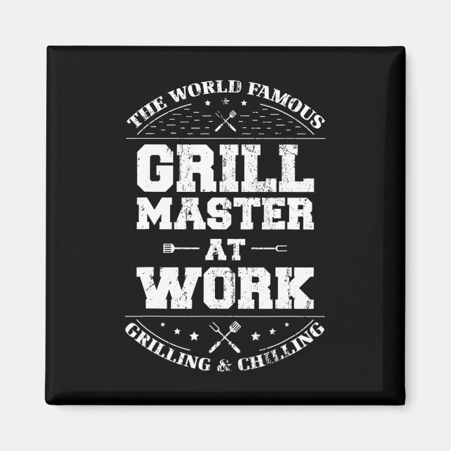 Imán Gracioso Grill Master Bbq Chef Ahumado Lover Regal (Frente)