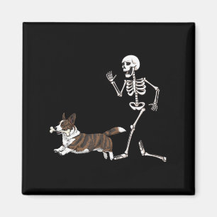 Imán Gracioso Halloween Cardigan Welsh Corgi Y Skeleton