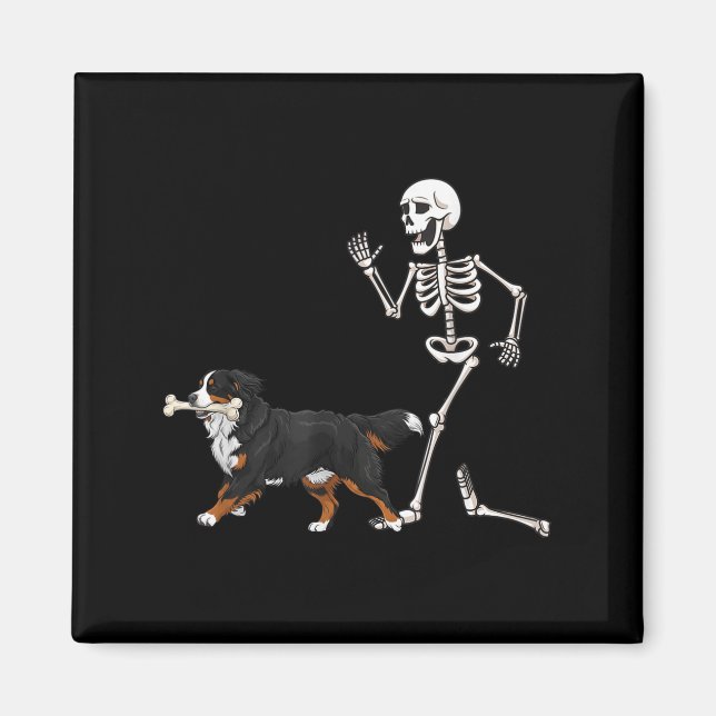 Imán Gracioso Halloween Perro De Montaña Bernés Y Esque (Frente)