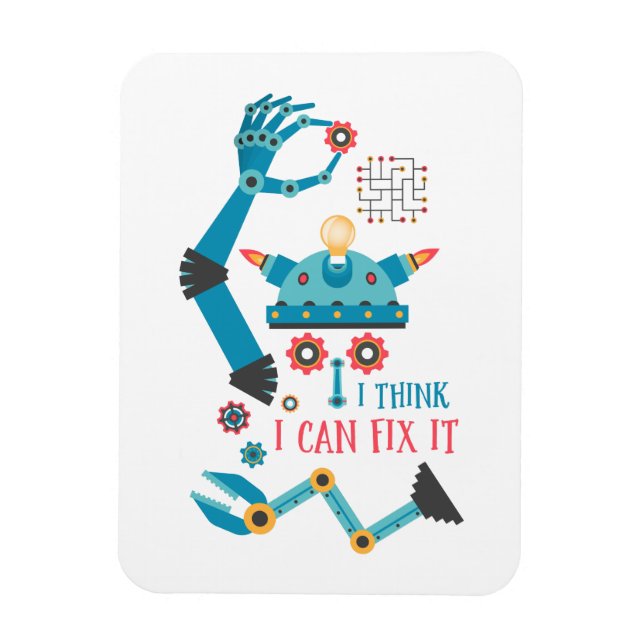 Imán Gracioso hombre de reparación de robots (Vertical)