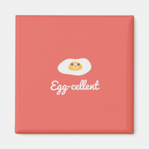 Imán Gracioso Huevo Cute Eggcellent Humorous Food Pun F