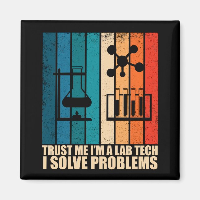 Imán Gracioso humor de técnico de laboratorio de labora (Frente)