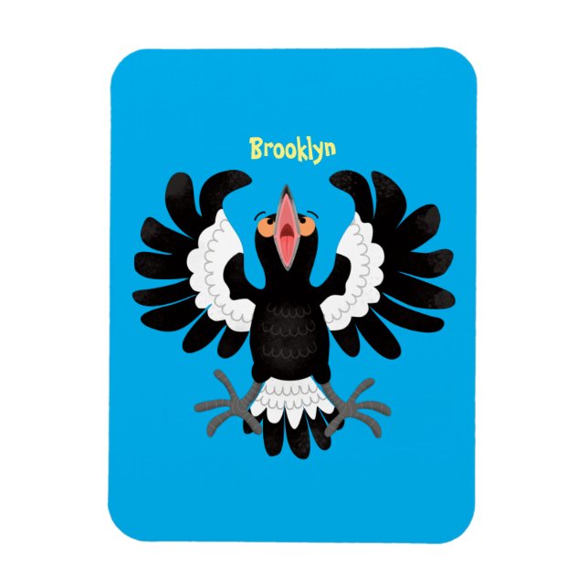 Imán Gracioso ilustracion de personalizado magpie austr (Vertical)