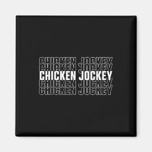 Imán Gracioso jockey de pollo apilado repetida de letra