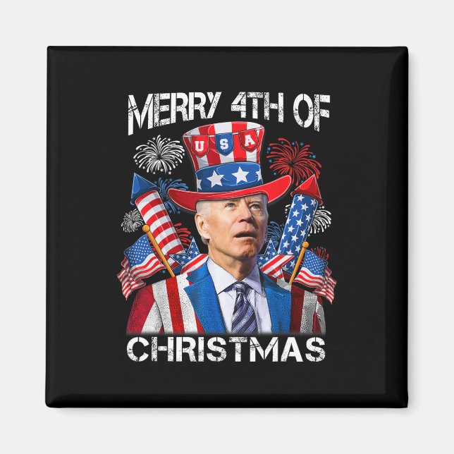 Imán Gracioso Joe Biden 4 De Julio De Navidades (Frente)