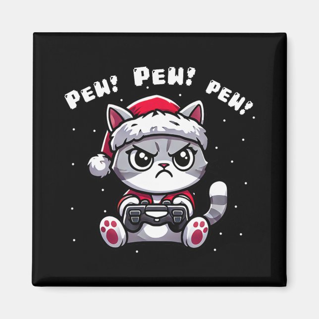 Imán Gracioso jugador de gatos Pew videojuego Navidades (Frente)