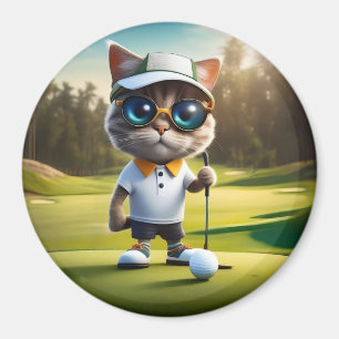 Imán Gracioso jugador de golf animado,