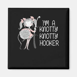 Imán Gracioso Knitter Crafting Knitting Yarn Lover