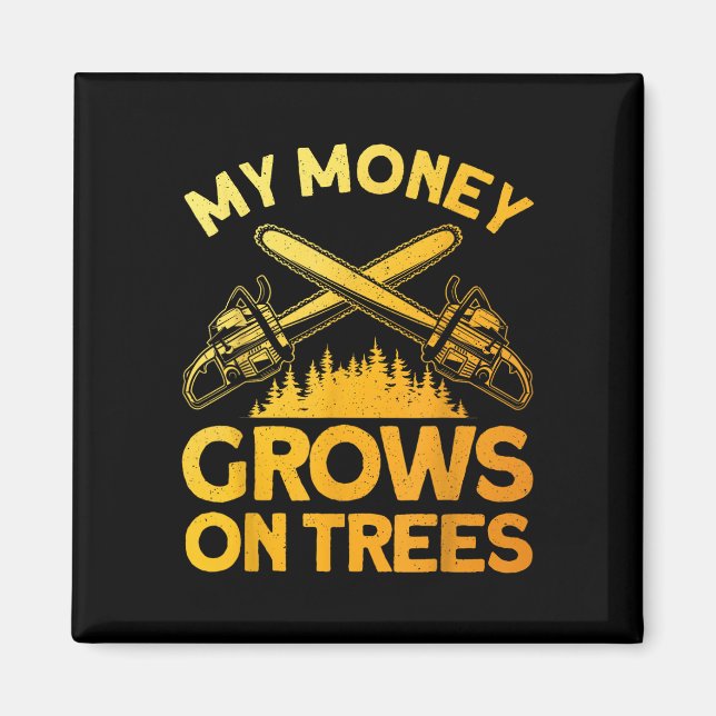 Imán Gracioso Lumberjack Art Para Hombres Árbol Cutter  (Frente)