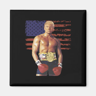 Imán Gracioso meme de boxeo en Trump con rock en boxead