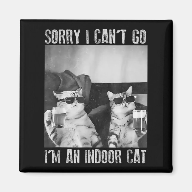 Imán Gracioso meme interior de gato siento no poder ir  (Frente)