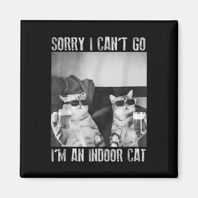 Imán Gracioso meme interior de gato siento no poder ir  (Frente)