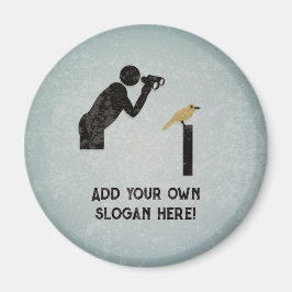 Imán Gracioso mirador de pájaros - su texto - aspecto m