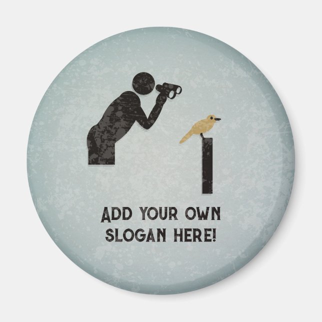 Imán Gracioso mirador de pájaros - su texto - aspecto m