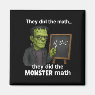 Imán Gracioso Monster Math Pun de Halloween, humor de p