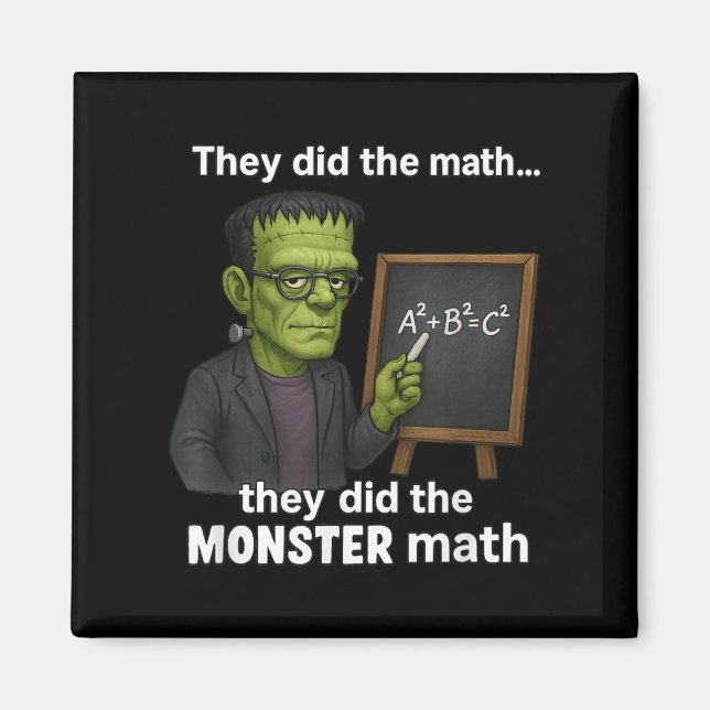 Imán Gracioso Monster Math Pun de Halloween, humor de p (Frente)