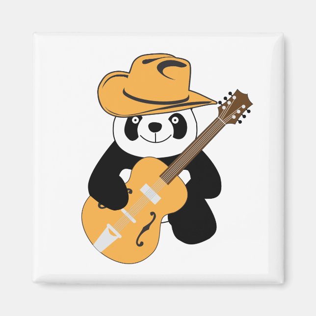 Imán Gracioso panda con guitarra (Frente)