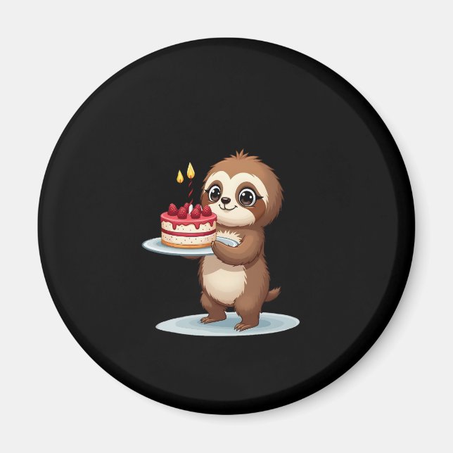 Imán Gracioso pastel de cumpleaños con disfraz espumoso (Frente)