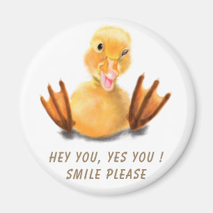 Imán Gracioso pato amarillo juguetón Wink feliz Person