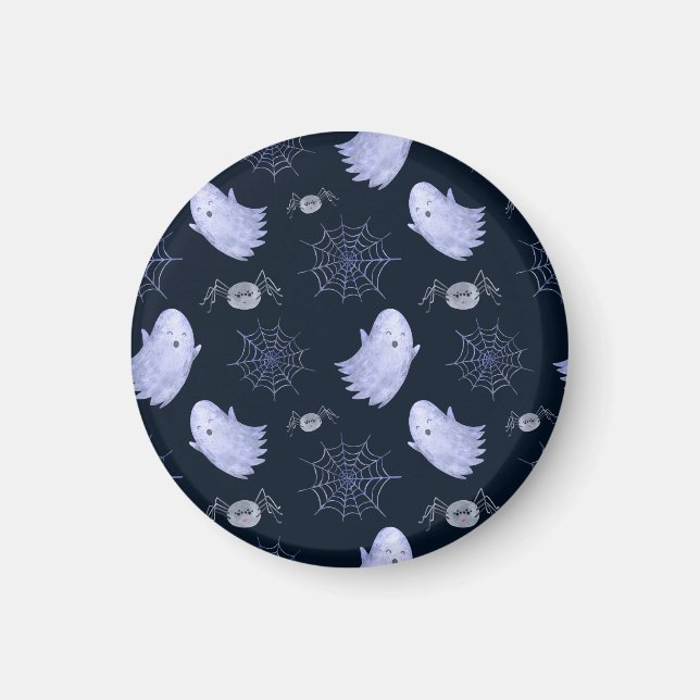Imán Gracioso patrón de Halloween con araña fantasma. (Frente)