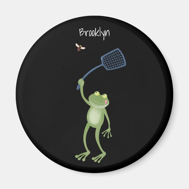 Imán Gracioso personalizado de la mosca de la sartén ve (Frente)