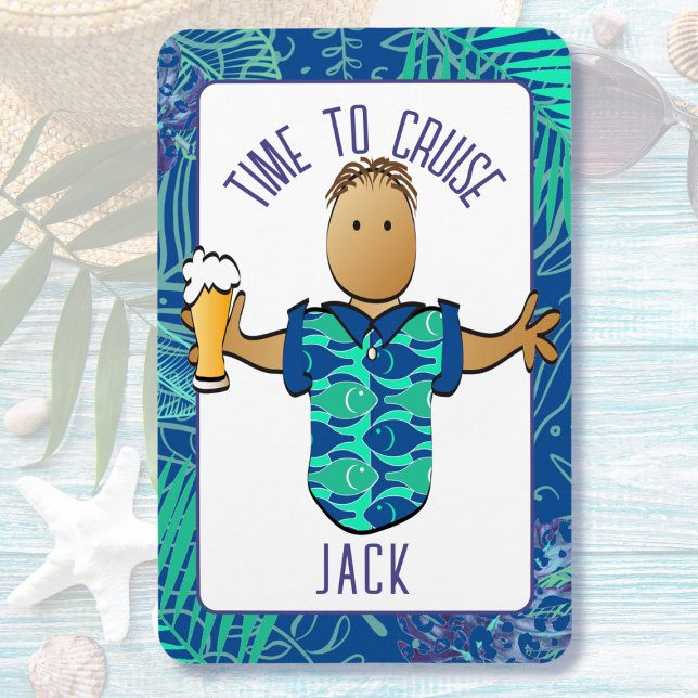 Imán Gracioso Personalizado masculino de vacaciones cru (Subido por el creador)