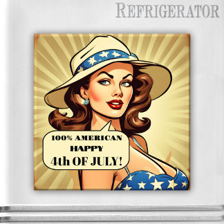Imán Gracioso Personalizado Retro Pin up 4 de Julio Mag