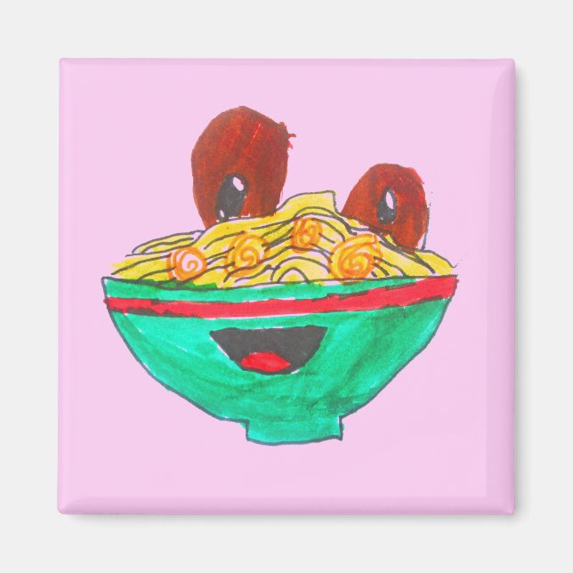 Imán Gracioso personalizado spaghetti meatball art (Frente)