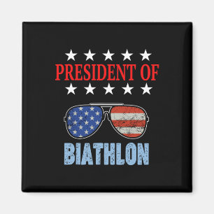 Imán Gracioso Presidente De La Frase De Biatlón. Inicio