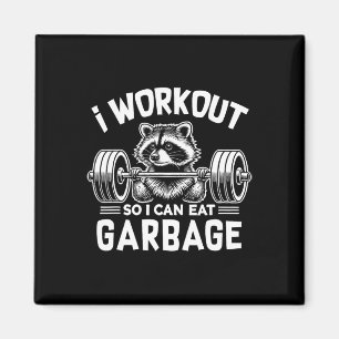 Imán Gracioso Raccoon Gym Fitness I Entrenamiento Para
