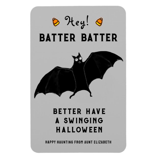 Imán Gracioso regalo de Halloween de Béisbol (Vertical)