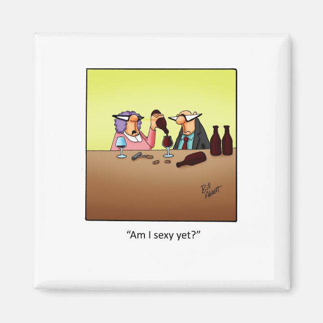 Imán ¡Gracioso regalo de vino! (Frente)